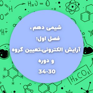 شیمی دهم،فصل اول،آرایش الکترونی،تعیین گروه و دوره صفحه30تا34